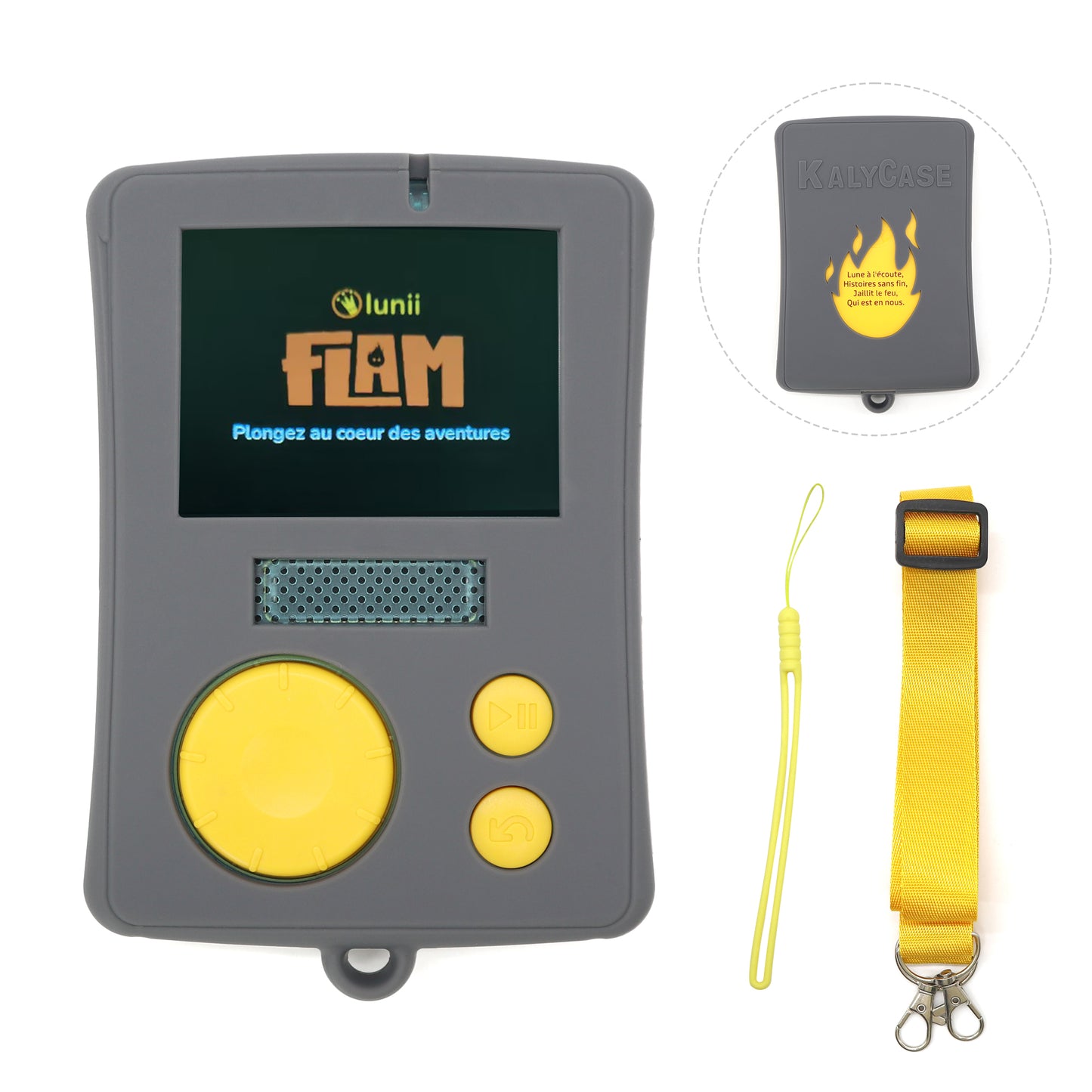 Housse Protection Flam de Lunii - Kalycase Grise Compatible Conteuse / Fabrique a1 Histoires Lunni