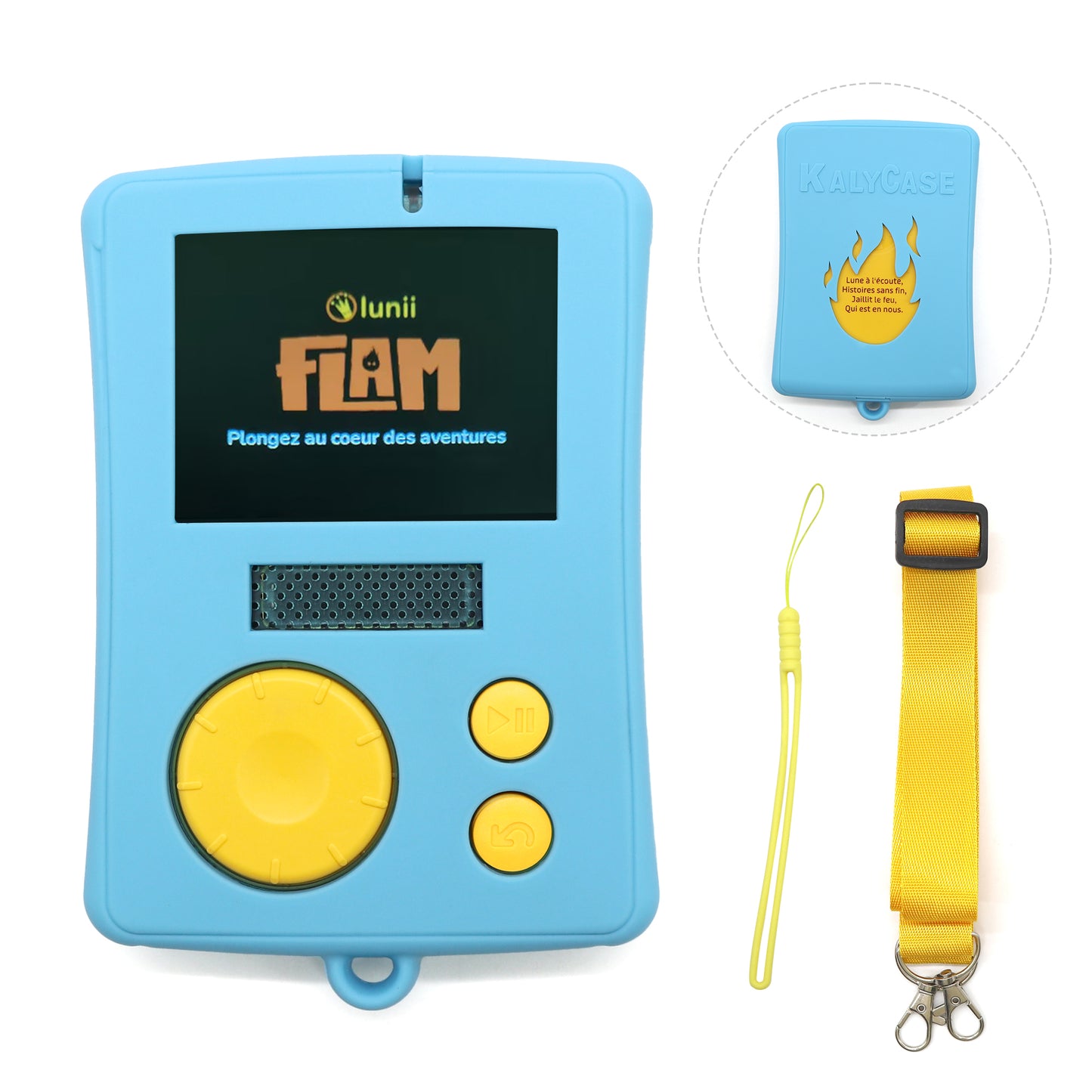 Etui de Protection Compatible Flam Lunii - Pochette KalyCase bleu pour Conteuse à Histoires de Luni