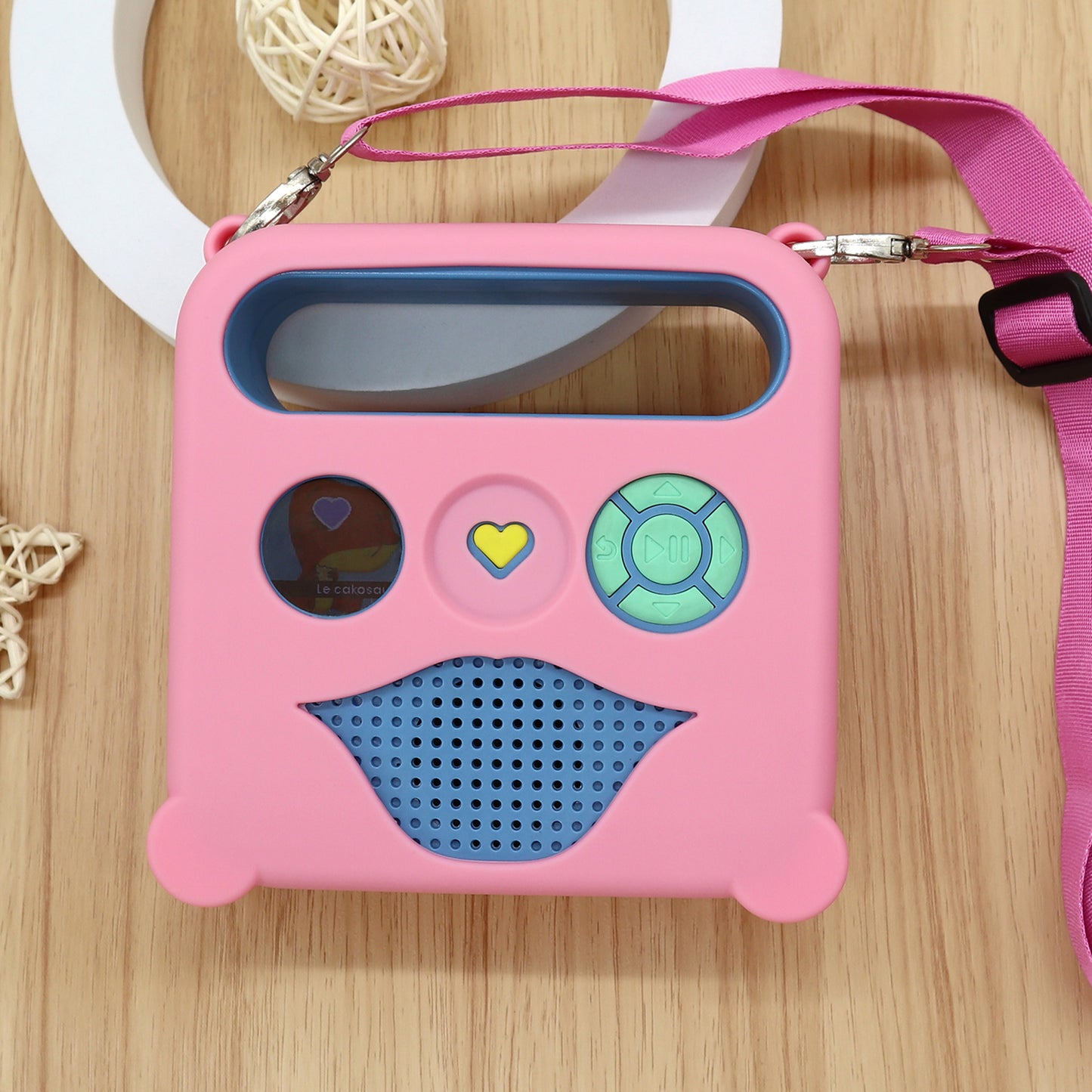 Etui KALYCASE Compatible Conteuse Merlin V1 - Coque de Protection Rose pour l'enceinte à Histoires