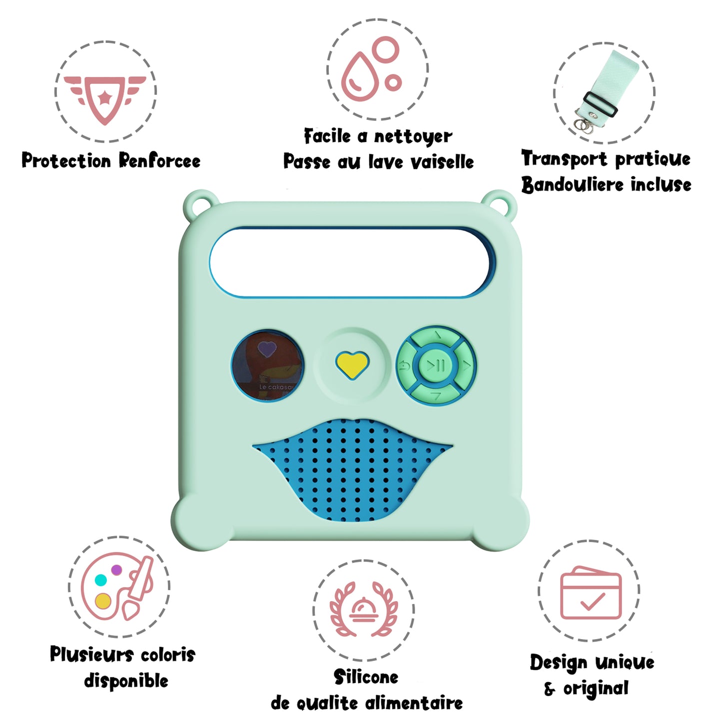 Coque KALYCASE Compatible Conteuse Merlin V1 - Housse de Protection Verte pour l'enceinte