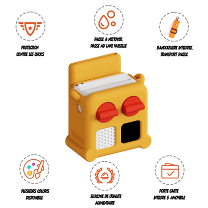 Housse de Protection Compatible Yoto - Coque KALYCASE en Silicone - Bandoulière & Pochette Porte Carte inclus