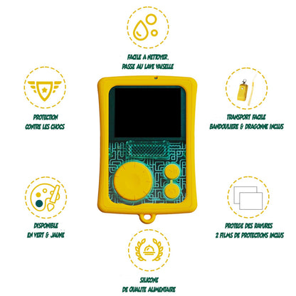 Coque Protection Compatible Flam Lunii - Kalycase Etui Silicone Jaune - Pochette Conteuse Histoire