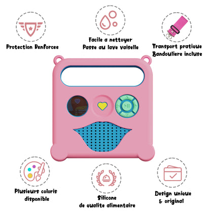 Etui KALYCASE Compatible Conteuse Merlin V1 - Coque de Protection Rose pour l'enceinte à Histoires