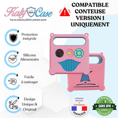 Etui KALYCASE Compatible Conteuse Merlin V1 - Coque de Protection Rose pour l'enceinte à Histoires