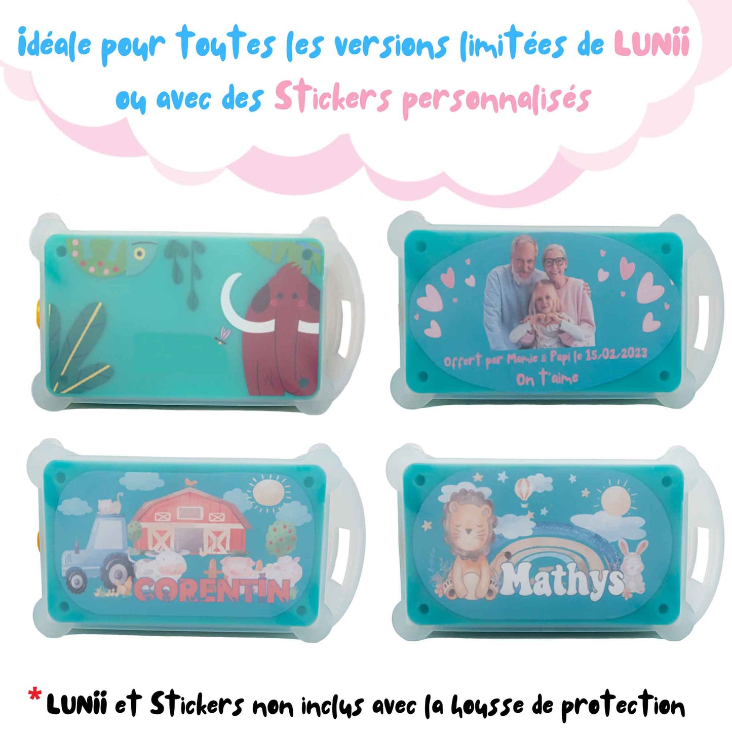 Coque KalyCase pour Ma Fabrique à Histoires de LUNII - Transparent  + Bandoulière incluse