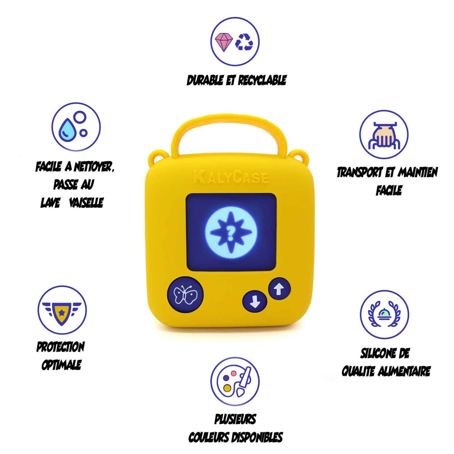 Etui de Protection Compatible MAX L'ECOLE DES LOISIRS Housse KALYCASE Jaune - Bandoulière incluse