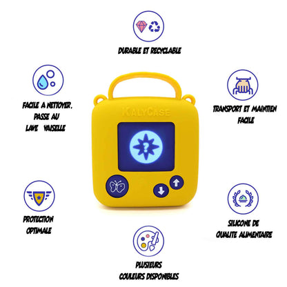 Etui de Protection Compatible MAX L'ECOLE DES LOISIRS Housse KALYCASE Jaune - Bandoulière incluse